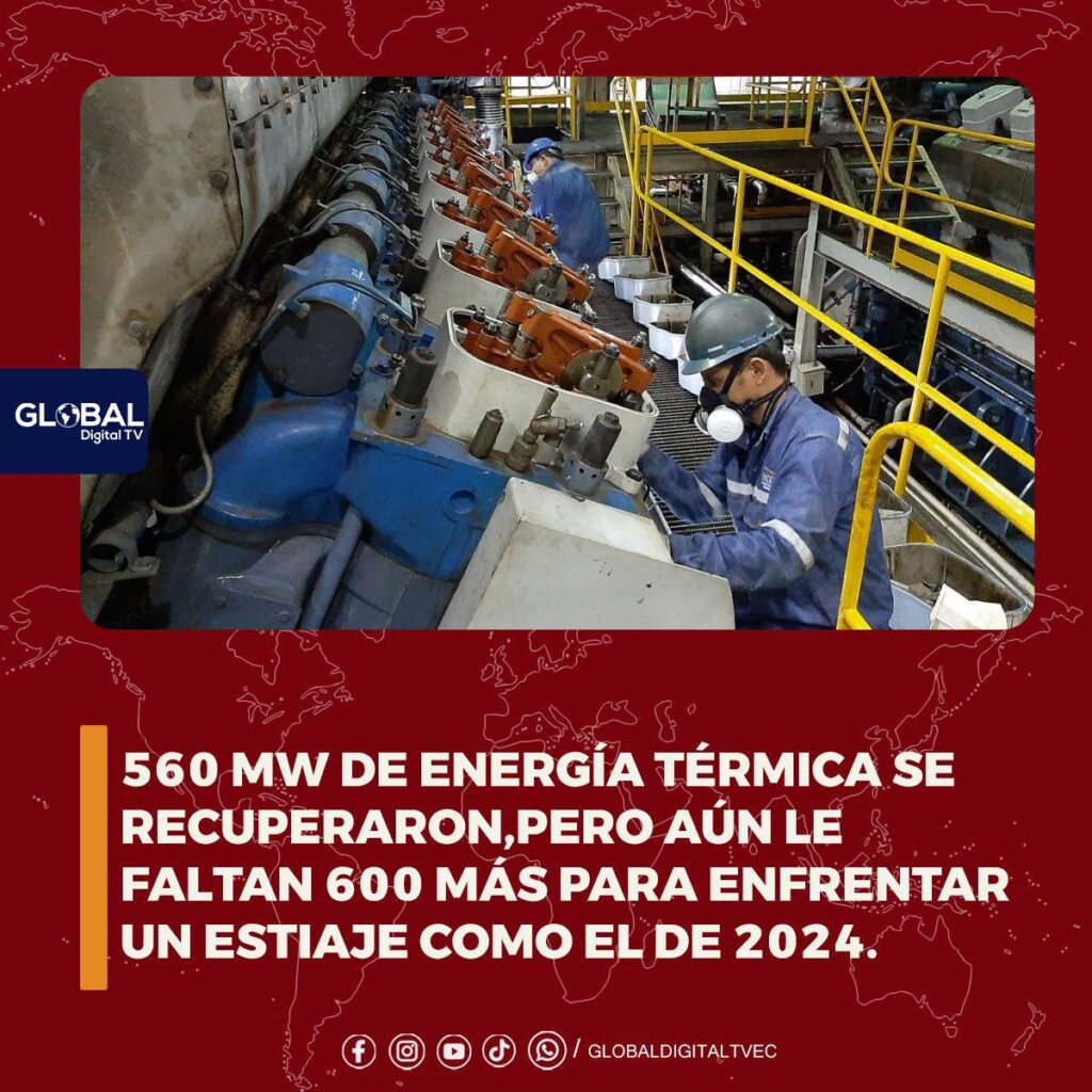 560 MW de energía térmica se recuperaron,pero aún le faltan 600 más para enfrentar un estiaje como el de 2024.