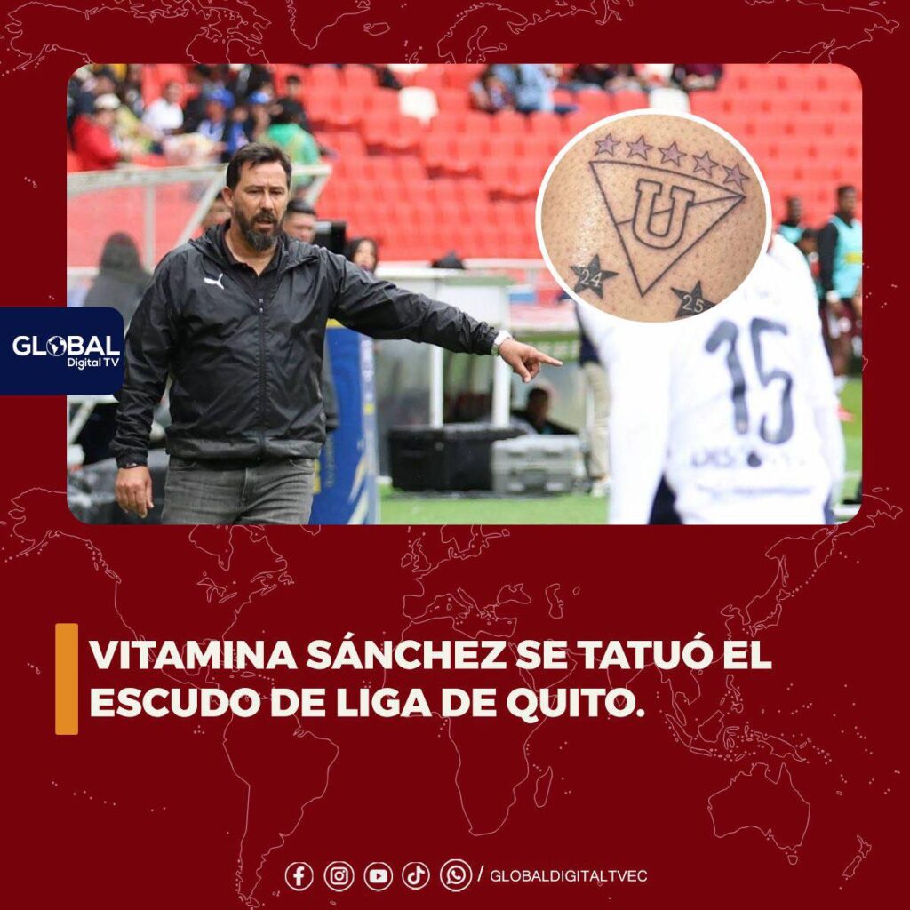 Vitamina Sánchez se tatuó el escudo de Liga de Quito